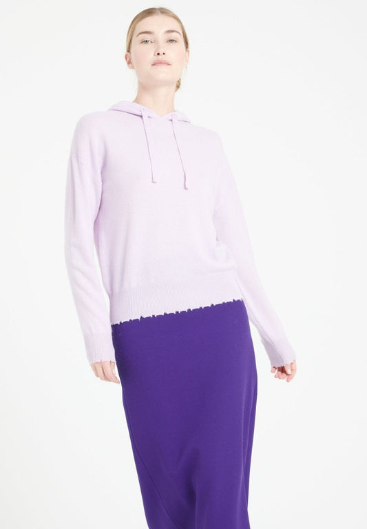 Sweat à capuche cachemire lilas femme - MIA 16
