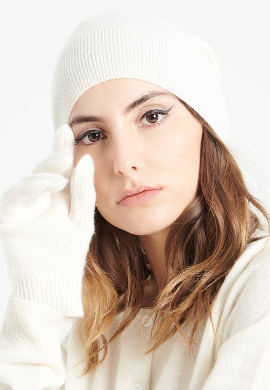 Gants cachemire 4 fils écru - UNI 4